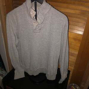 FOSSIL 1/4 Zip Pullover Collar Long Sleeve Grey Knit Sweater Men's Size XL